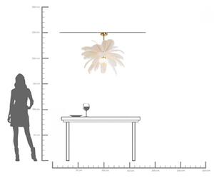 KARE Lampa wisząca designerska Feather Palm, możliwość ściemniania, biały / opal, salon / jadalnia, design