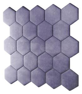 Yrke - Panel Tapicerowany Hexagon 3d - Fioletowy