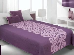 Narzuta bawełniana na łóżko 170x210 58 fiolet lila