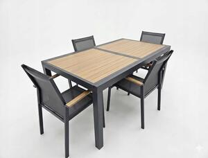 Zestaw Mebli Ogrodowych Rozkładany Stół 21kg 160/240 cm 4 krzesła Solidne