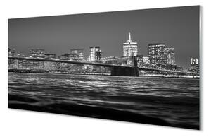 Obraz na szkle Most rzeka panorama