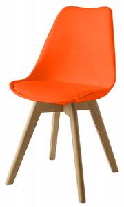 Krzesło Kris Dsw z poduszką ekoskóra pomarańczowe