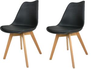 Zestaw 2 x krzesło Kris z poduszką czarne