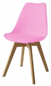 Krzesło Kris Lugano Nowoczesne z poduszką różowe