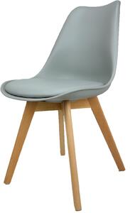 Krzesło Kris Lugano Nowoczesne z poduszką jasnoszare