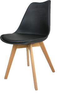 Krzesło Kris Lugano Nowoczesne z poduszką czarne