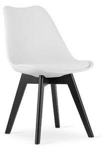 Krzesło Kris Lugano białe z poduszką czarne nogi