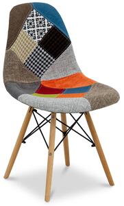 Krzesło DSW patchwork tapicerowane kolorowa krata