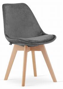 Krzesło do salonu Dior Nori welurowe velvet aksamit szare