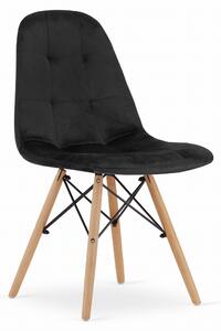 Czarne aksamitne krzesło do jadalni DUMO