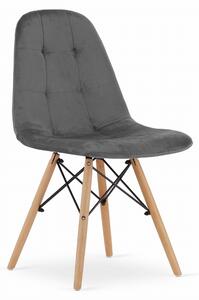 Krzesło Westa Paris welurowe velvet szare