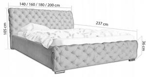Łóżko tapicerowane 160x200 cm Inter stelaż + pojemnik