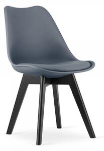 Krzesło Kris Lugano szare z poduszką czarne nogi