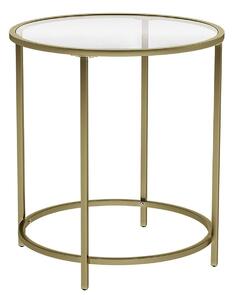 Stolik kawowy okrągły szklany złoty