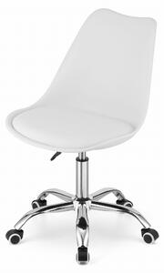 Skandynawskie Krzesło obrotowe biurowe fotel na kółkach Kris białe