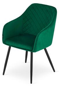 Krzesło welurowe Emi kubełkowe zielone aksamitne