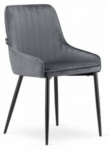 Zestaw 4 x Krzesło Alaska Monza welurowe aksamitne szare