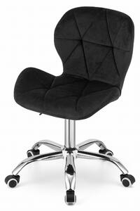 Krzesło obrotowe fotel na kółkach Eliot aksamit czarne