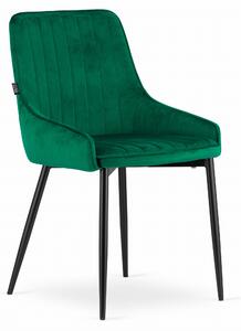 Zestaw 4 x Krzesło Alaska Monza welurowe aksamitne butelkowa zieleń