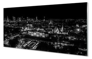 Obraz na szkle Warszawa Panorama noc wieżowce