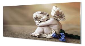 Obraz na szkle Śpiący anioł kwiaty deski