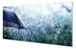 Obraz na szkle Krople parasol deszcz
