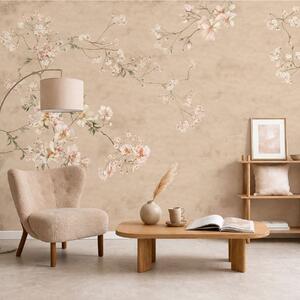 Fototapety Kwiatowe motywy w stylu chinoiserie na ciepłym beżowym tle, Fototapety Vintage, w05427v2 : Uwalls.pl