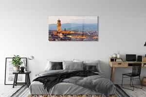 Obraz na szkle Włochy Zamek panorama zachód słońca