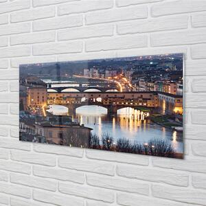 Obraz na szkle Włochy Mosty noc rzeka