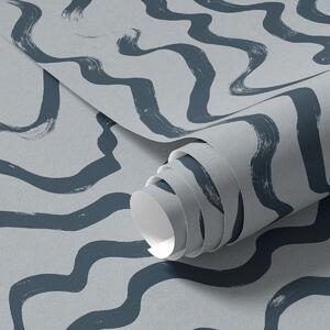 Tapety Ciemne, faliste linie na niebieskim tle, Tapety Abstrakcyjne, a01168v1 : Uwalls.pl