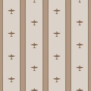 Tapety Małe samoloty w paski na brązowym tle, Tapety Geometryczne, Tapety w paski, a01171v2 : Uwalls.pl
