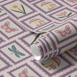 Tapety Ilustracje w ramkach w odcieniach bzu, Tapety Z kwiatami, a01175v1 : Uwalls.pl