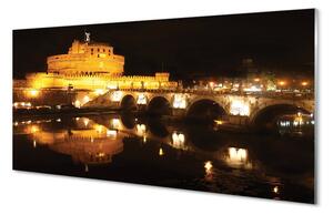 Obraz na szkle Rzym Rzeka mosty noc