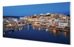 Panel Szklany Grecja Wybrzeże miasto noc