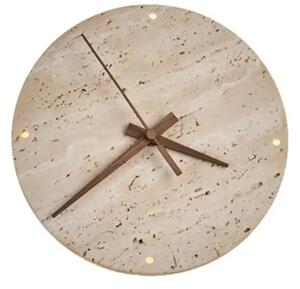 Natural 30 – kinkiet z trawertynu z zegarem LED 30 cm 3000K domodes