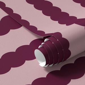 Tapety Burgundowe faliste paski w stylu minimalistycznym, Tapety Geometryczne, Tapety w paski, a01182v5 : Uwalls.pl