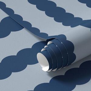 Tapety Ciemnoniebieskie faliste paski w stylu minimalistycznym, Tapety Geometryczne, Tapety w paski, a01182v3 : Uwalls.pl