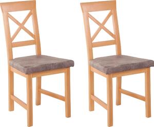 Klasyczne bukowe krzesła z siedziskiem w stylu vintage - 2 sztuki