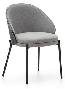 Czarny/szary tapicerowany fotel jadalniany Eamy – Kave Home