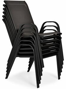 Zestaw ogrodowy PORTO stół okrągły 100 cm i 4 krzesła - czarny