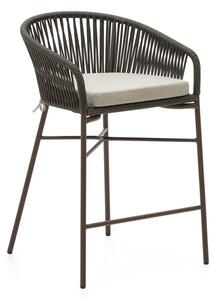Zielony metalowy/tapicerowany hoker ogrodowy Yanet – Kave Home
