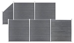Ogrodzenie WPC, 5 paneli kwadratowych, 1 skośny, 965x186 cm