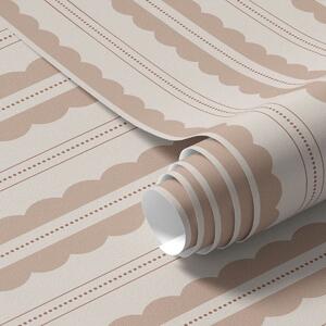 Tapety Brzoskwiniowe faliste paski z drobnymi kropkowymi akcentami, Tapety Geometryczne, Tapety w paski, a01185v2 : Uwalls.pl
