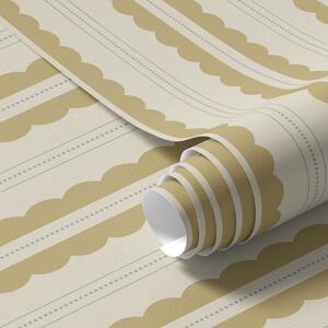 Tapety Żółte faliste paski z szaro-niebieskimi kropkami, Tapety Geometryczne, Tapety w paski, a01185v4 : Uwalls.pl