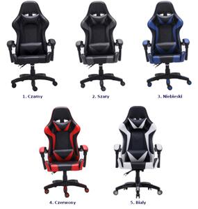 Szare krzesło gamingowe obrotowe - Vexim