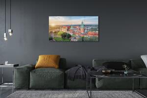 Obraz na szkle Kraków Zamek panorama wschód słońca