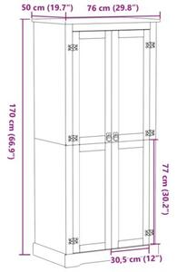 Szafa corona, 76x50x170 cm, lite drewno sosnowe