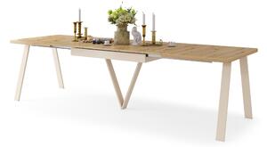 AVERY Dąb Artisan/dół beżowy (Szampański) - STÓŁ LOFTOWY/INDUSTRIALNY DO SALONU/JADALNI ROZKŁADANY - 2 ROZMIARY!