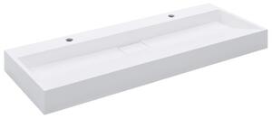 Umywalka, 120x46x11 cm, kompozyt mineralny/marmurowy, biała