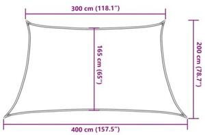 Żagiel przeciwsłoneczny, 160 g/m², beżowy, 3/4x2 m, hdpe